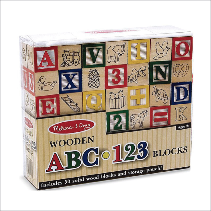 Cubos de madera ABC  Melissa&Doug x 50 pzs.